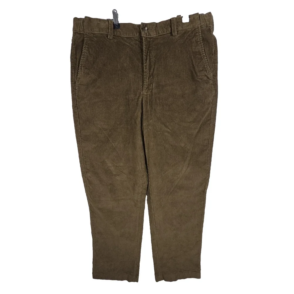Lot of 2 LL Bean Pants Mens 36x32 Brown Classic Fit Denim Casual Preppy Cotton